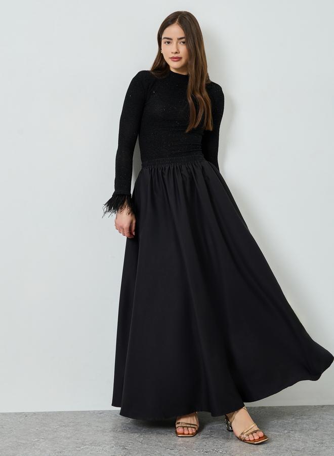 Styli Women Black A-Line Maxi Skirt - Image 5